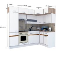 Bucatarie de Colt BIG GENA NEW ST. 140-250, Wenge / Decor K366